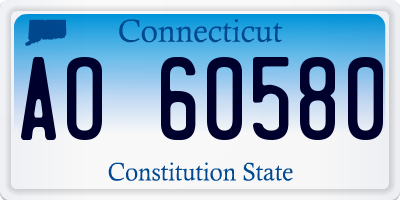 CT license plate AO60580