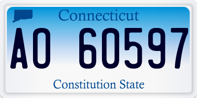 CT license plate AO60597