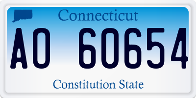CT license plate AO60654