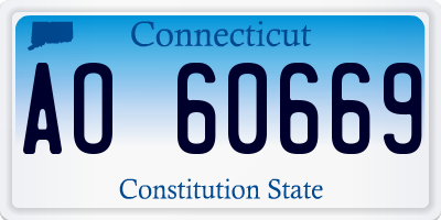 CT license plate AO60669