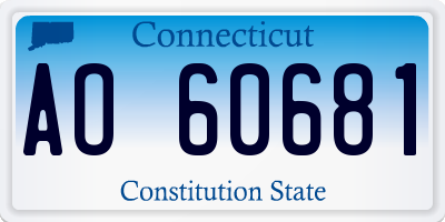 CT license plate AO60681