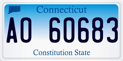CT license plate AO60683