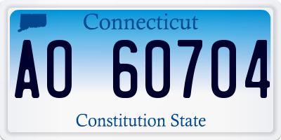 CT license plate AO60704