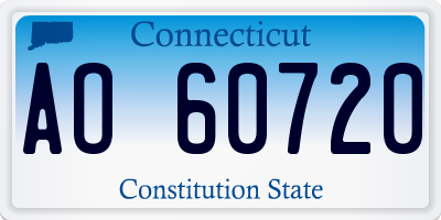 CT license plate AO60720