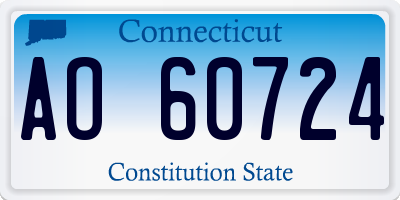 CT license plate AO60724