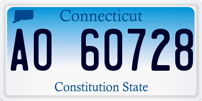 CT license plate AO60728