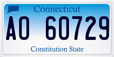 CT license plate AO60729