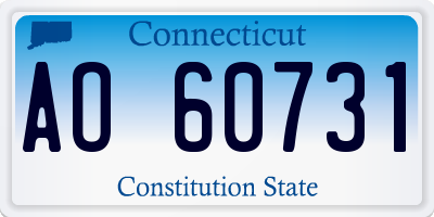 CT license plate AO60731