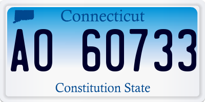 CT license plate AO60733
