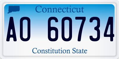 CT license plate AO60734