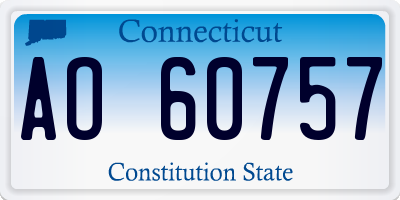 CT license plate AO60757