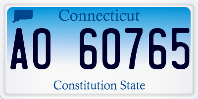CT license plate AO60765