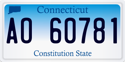 CT license plate AO60781