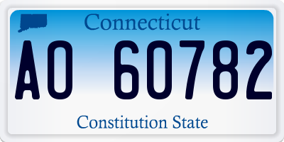 CT license plate AO60782