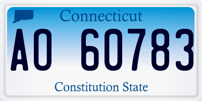 CT license plate AO60783