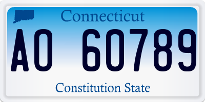 CT license plate AO60789