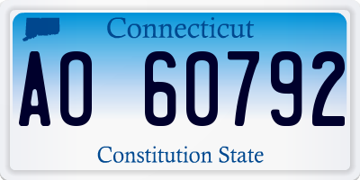 CT license plate AO60792