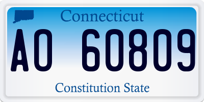 CT license plate AO60809