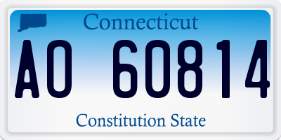 CT license plate AO60814