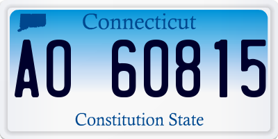 CT license plate AO60815