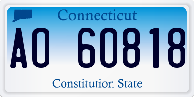 CT license plate AO60818