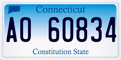 CT license plate AO60834