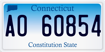 CT license plate AO60854