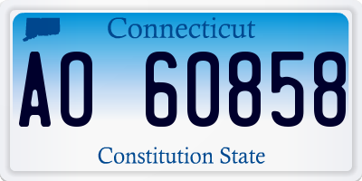 CT license plate AO60858