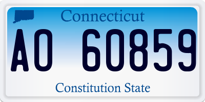 CT license plate AO60859