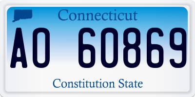 CT license plate AO60869