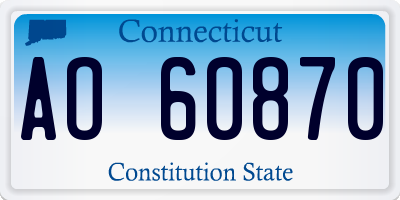 CT license plate AO60870