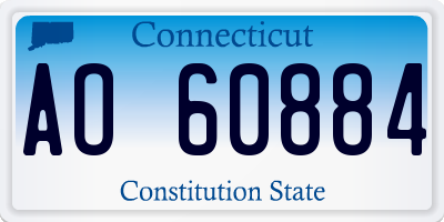 CT license plate AO60884