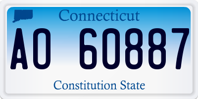 CT license plate AO60887