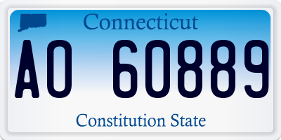 CT license plate AO60889