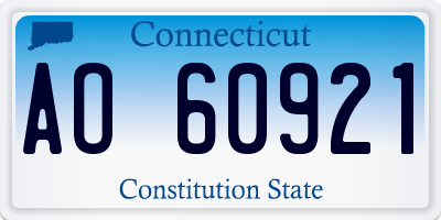CT license plate AO60921