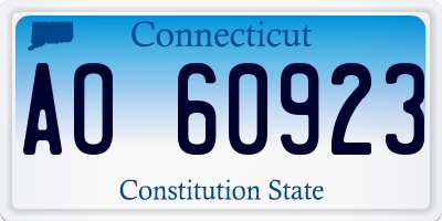 CT license plate AO60923