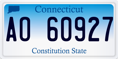 CT license plate AO60927