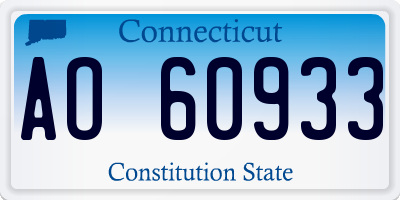 CT license plate AO60933