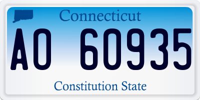 CT license plate AO60935