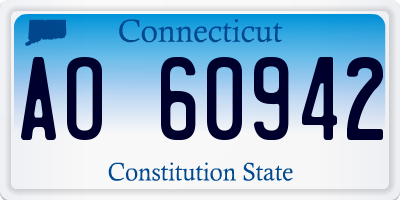 CT license plate AO60942