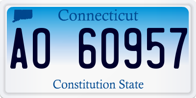 CT license plate AO60957