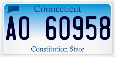 CT license plate AO60958