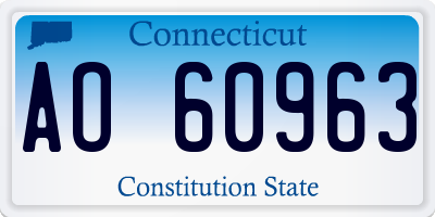 CT license plate AO60963