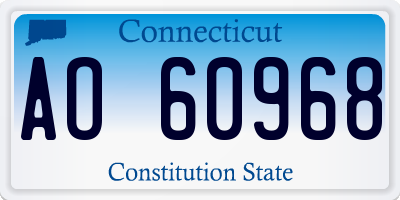 CT license plate AO60968