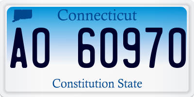 CT license plate AO60970