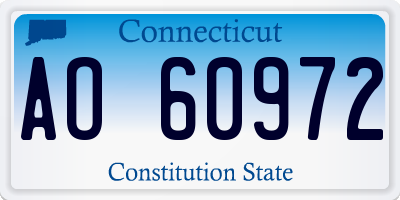 CT license plate AO60972