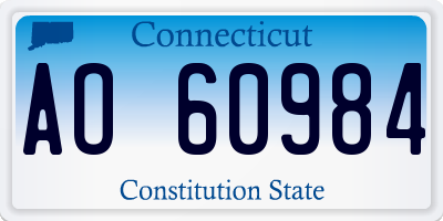 CT license plate AO60984