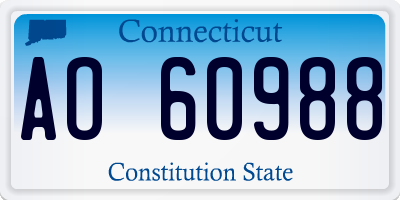 CT license plate AO60988
