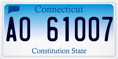 CT license plate AO61007