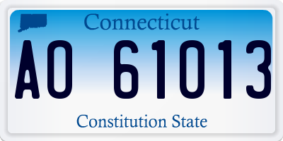 CT license plate AO61013